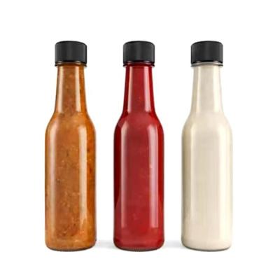 China 3oz Frying Oil Cooking Oil Jam Tomato Soy Sauce Vinegar Glass Bottle For Sauce, 150ml Clear BBQ Sauce Glass Bottle for sale