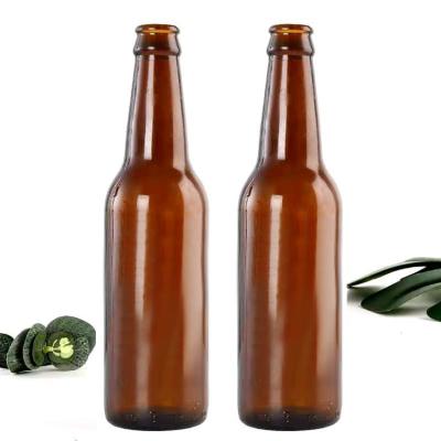 China Storage Mask Beer Bottles 330ml Luxury Amber Glass , 500ml Custom Dark Recycled Glass Beer Bottles With Cap for sale