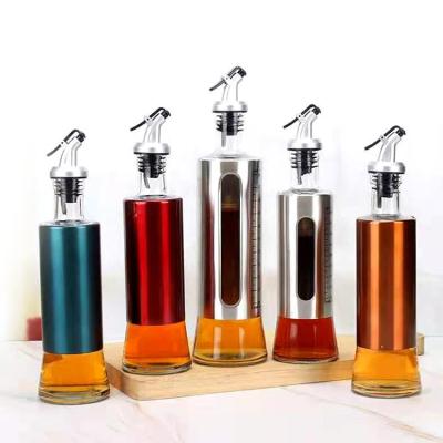 China Food Square Shape Seasoning Bottle Oil Sauce Vinegar Dispenser Container Glass Oil Bottle For Kitchen for sale