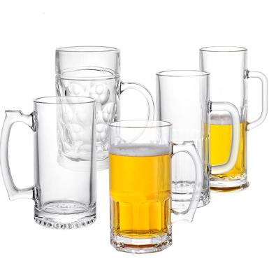 China Wholesale Popular Customize Beer Glass Mug Beer Glass Mug With Handle for sale