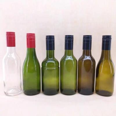 China Fashionable Customization 50ml 100ml 187ml Liquor Glass Wine Glass Bottle Burgundy With Screw Cap for sale