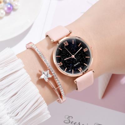 China Fashion\quartz luxury simple women's business watches bracelet set leather strap clock ladies watch gift sets for sale