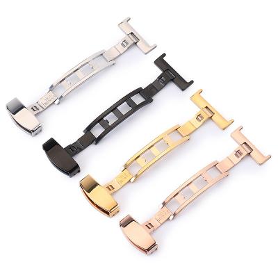 China Automatic Double Deployment Leather Buckle Butterfly Click Stainless Steel Strap Button For Watch Band 22mm Tool for sale