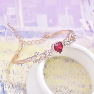 China TRENDY new fashion rose simple gold bracelets factory adjustable women's jewelry heart direct sales for sale