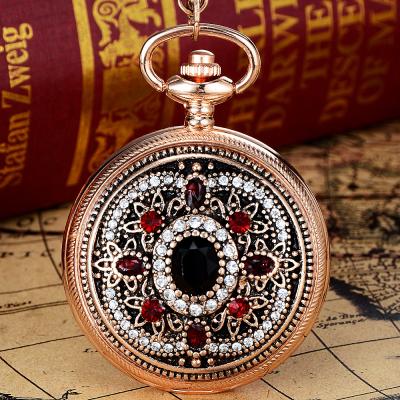 China Hot Selling Bronze Hot Selling Women's Bronze Pocket Watch Vintage Pocket Watch Quartz Classic Classic Quartz Classic Ruby 02 Unisex Gift for sale