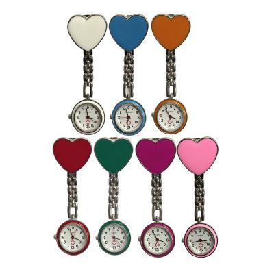 China Colorful Stainless Steel Heart Shaped Nurses Watch Alloy Quartz Doctor FOB Nurse Watch Personalized Customize Nurses Watch for sale