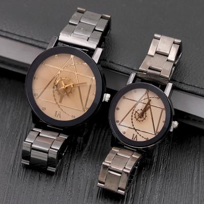 China Unisex watch fashion couple watches stainless steel mens womens watches clock gift saati watch beloved woman for sale