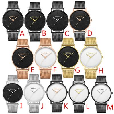 China Wholesale Minimalist Men's and Women's Mesh Band Stainless Steel Strap Geneva Men's Quartz Watch Custom Logo Water Resistant Watch Customize for sale