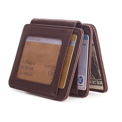 China Men Magic Korean Wallet PU Leather Style Wallet Magic Money Clip Credit Card Holder for sale