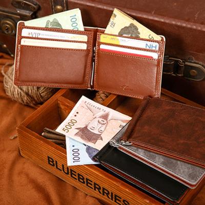 China NEW Korean style money clip credit card holder PU leather wallet money clip credit card holder for sale