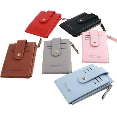 China Multi Functional Korean Style Hot Products PU Zipper Coin Wallet Leather Credit Card Holder Multifunction for sale