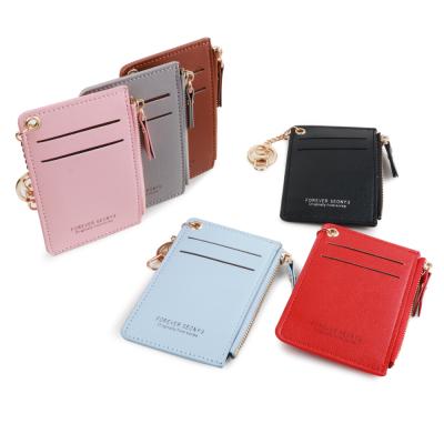 China Cute Korean Style Hot Products PU Zipper Coin Wallet Leather Credit Card Holder for sale