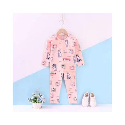 China Wholesale High Quality Autumn Cotton Cartoon Printing Sleepwear Set Kids Comfortable Long Sleeved Pajamas for sale