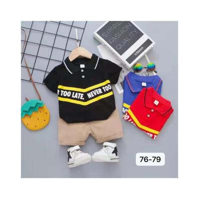 China High Quality Casual Fashion Summer Children Clothing New Breathable Cool Children Patches Two Pieces Short Sleeve for sale