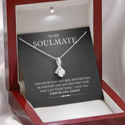 China Other Hot selling geometric diamond love necklace for girlfriend soulmate gifts  copper  necklace for sale