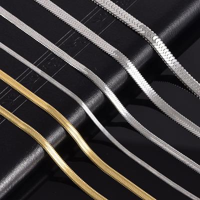 China Other Fashion Snake Chain Necklaces For Women Girls Choker Stainless Steel Herringbone Gold Chain Women Necklace Hip Hop Jewelry for sale