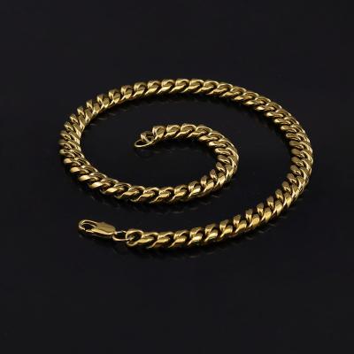 China Other Hip Hop Gold Plated fashion jewelry necklaces Cuban Curb Link men stainless steel necklace chains for men for sale