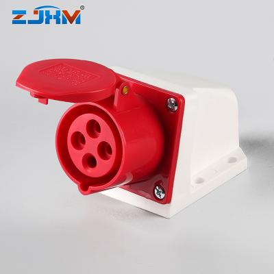 China ZJXM IEC60309 IP44 Industrial Outdoor Wall Mount Industrial Sockets 16amp for sale