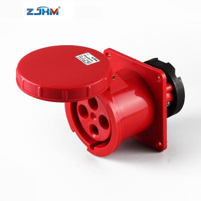 China XM-344 125amp IP67 Industrial Waterproof Panel Socket Plastic Nylong Industrial Plug And Socket for sale