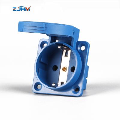 China ZJXM industrial universal waterproof industrial socket with ip67 cover 415v 16a for sale