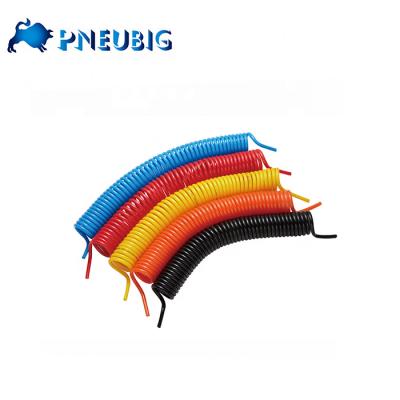 China Garment Shop Pneumatic PU Coil Hose / PU Spring Tube / Polyurethane Coiled Tubing for sale