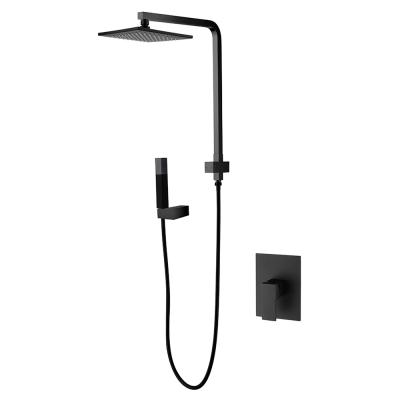 China Without Matt Black Finish Single Handle Sliding Bar Style Wall Mounted Modern Wall Mounted Cold Water Supply Brass Shower Mixer Tap for sale