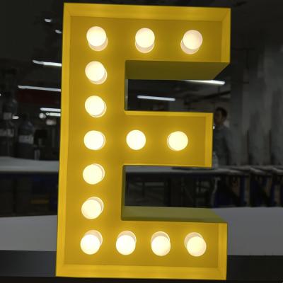 China Large Energy Saving 3D Metal Stainless Steel Marquee Alphabet Sign Light Up Led Bulb Letters for sale