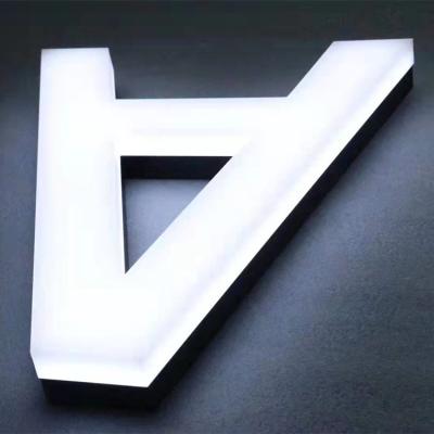 China Low Power Frontlit Channel Letter Store Sign Custom 10mm Outdoor Acrylic Light Up 3d Letter Led Signage for sale