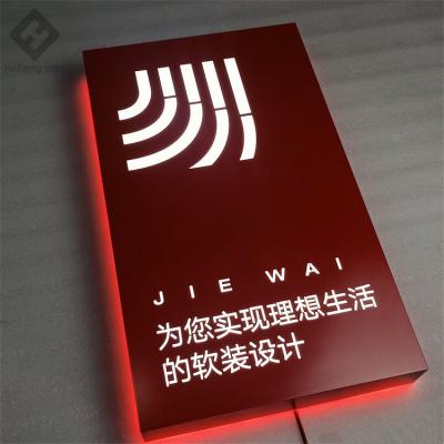 China Custom Waterproof Cut Led Acrylic Stainless Steel Glow Advertising Sign Outside Backlit Light Box for sale