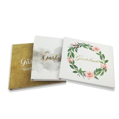 China Wedding planner hardcover books custom luxury floral guest floral foil stamping retro vintage wedding planner hardcover books for sale