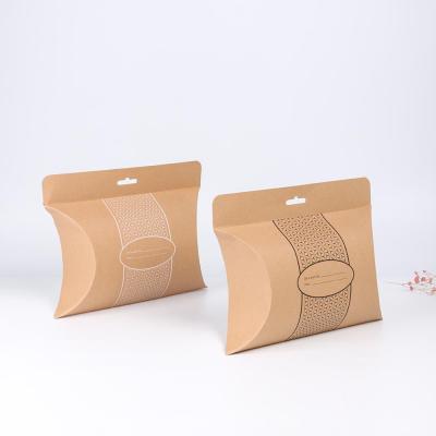 China Recyclable Custom Large Kraft Paper Gift Window Logo Long Shirt Printing Black Pillow Packaging Paper Box With Handle for sale