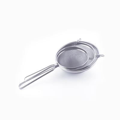 China Viable Mesh Strainers for Kitchen Large Food Strainer with Handle Frying Oil Filter Tempura Batter Mixing Skimmer Spoon for sale