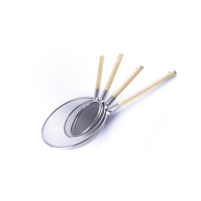 China Viable French Fries Making Skimmer Sieve with Pocket Stainless Steel Wire Skimmer Spoon with Handle for Kitchen Frying Food for sale