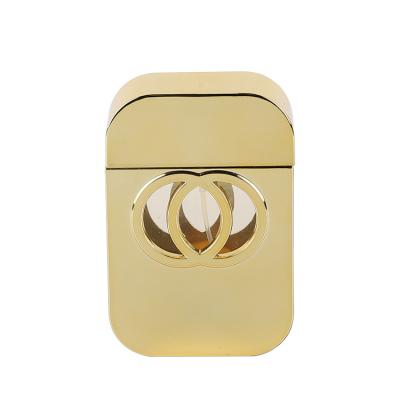 China Hot Selling OEM GIFT Custom 100ml Flat Square Shape Cosmetic Glass Perfume Oil Bottles Gold Color for sale