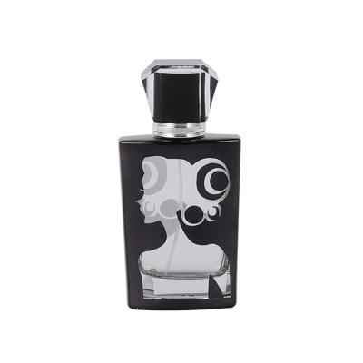 China Good Quality Custom Logo 65*29*134 GIFT Designer Pattern Uniform Spray Woman Black Vintage Perfume Bottle for sale