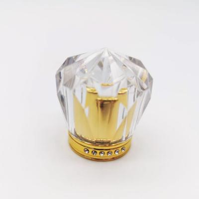 China Latest Popularity Smell Proof Shape Glass Bottle Elegant Acrylic Crystal Clear Lid For Perfume Ceramic Caps for sale