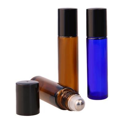 China Personal Care Fashion Glass Vial Perfume Bottle 10Ml Slim Pocket Roll On Amber Bottle With Atomizer for sale