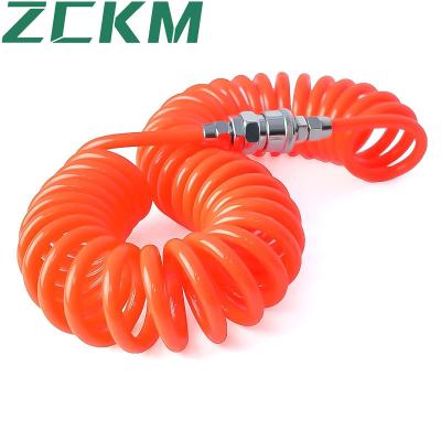 China Air ZCKM OD Brand Pneumatic Polyurethane Spiral Tube Spring Reel Hose Spring PU Tubing for sale