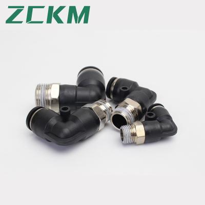 China Building Material Stores PL Series G Thread Elbow Quick Connect Fittings 90 Degree Pneumatic Push In Quick Connect Tube Fittings for sale