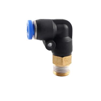 China Building Material Stores PL Series Pneumatic Male Elbow Wire Push To Connect Fittings To Press In Fitting One Touch Quick Connector for sale