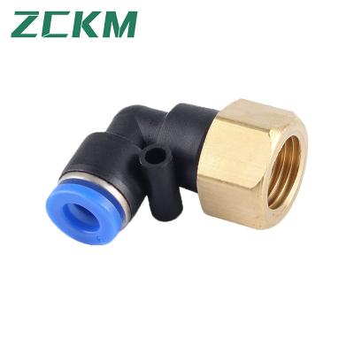 China Building Material Shops PLF Series Push To Connect Air Fittings 90 Degree Pneumatic Tube Fitting Male Elbow 1/4