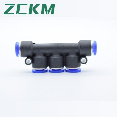 China PK Series Push Quick Release Connectors Pneumatic Straight Way Building Material Connectors 5 Pads Plastic Airline for sale