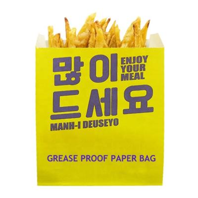 China Wholesale Recyclable Flexo Printing Custom Small Wax Coated Kraft Paper Bag For Take Out Food for sale