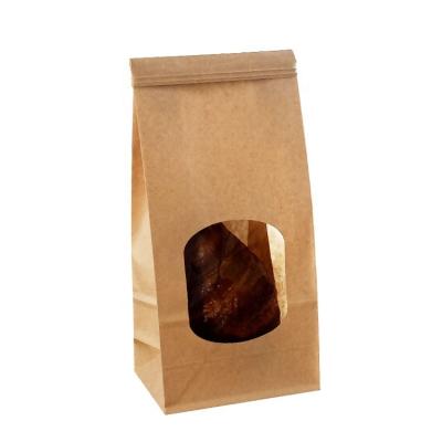 China Recyclable Custom Printed 100% Biodegradable Brown SOS Kraft Paper Bag With Window for sale