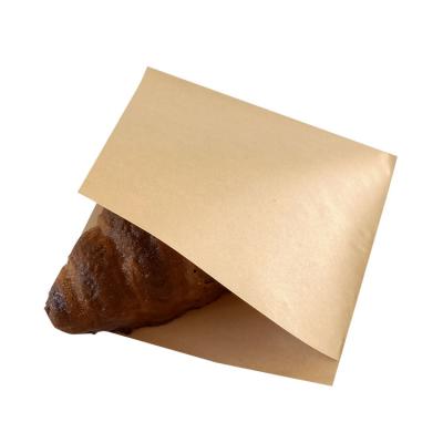 China Cheap Price Recyclable Disposable Brown Kraft Paper Custom Printed Burger Pouch Bag for sale