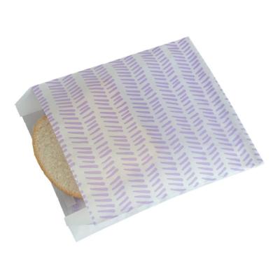 China Good Quality V Bottom Logo White Purple Bread Paper Recyclable Hot Selling Bag for sale