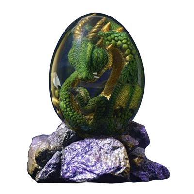 China Lava Dragon Egg Handmade Fire Pocket Religious Dragon with Egg Non-luminous Low Resin Dinosaur Decorations Indoor Ornaments for sale