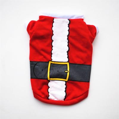 China Fashion Dog Cat Puppy Clothes Pet Santa Claus Style Clothing Christmas T-shirt Printing Dog Clothes Accessories for sale