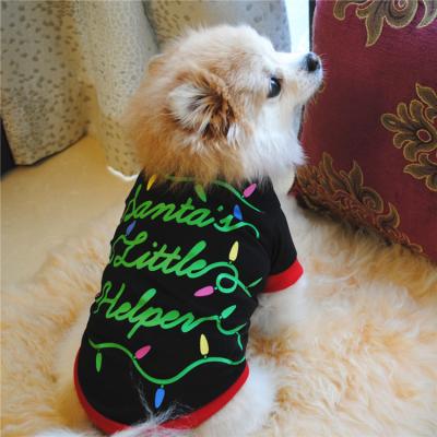 China Fashion Dog Puppy Clothes Print Cat Dog Clothes Pet Christmas Style Clothing Christmas T-shirt Clothing Accessories for sale