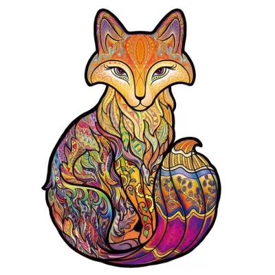 China 100% Eco-friendly Fox A4 Magic Wooden Jigsaw Puzzles Puzzles Adult Unique Puzzles Best Gift For Adults And Kids for sale